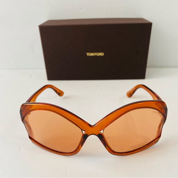 Tom Ford Cheyenne TF903 903 Sunglasses Crystal Orange 48E Authentic 68mm - Picture 7 of 13